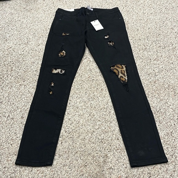 Stretch Jeans Jeans With Leopard Patches Judy Blue Jeans Skinny